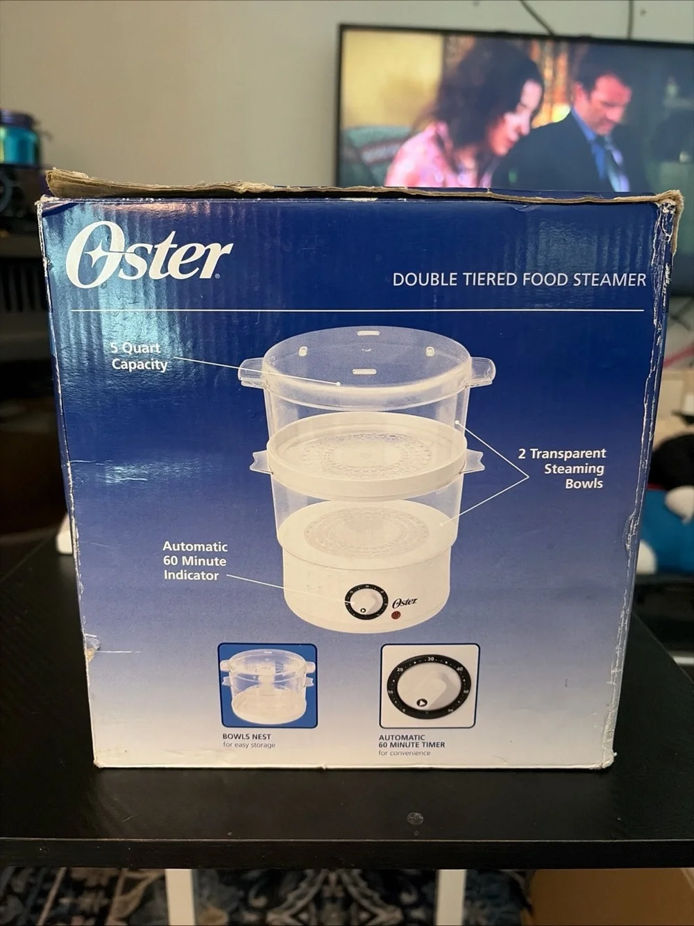 Oster White and Clear Double Tier Food Steamer